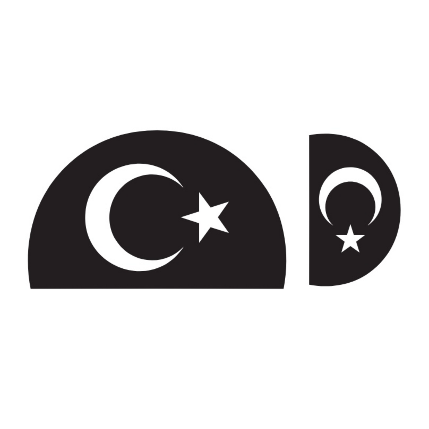 Überkleber Logo Cover Sticker passend für AGV Helm Modelle (vorne und hinten) Türkeiflagge
